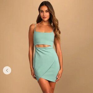Lulus dress! Mini dress with cut-outs in mint green